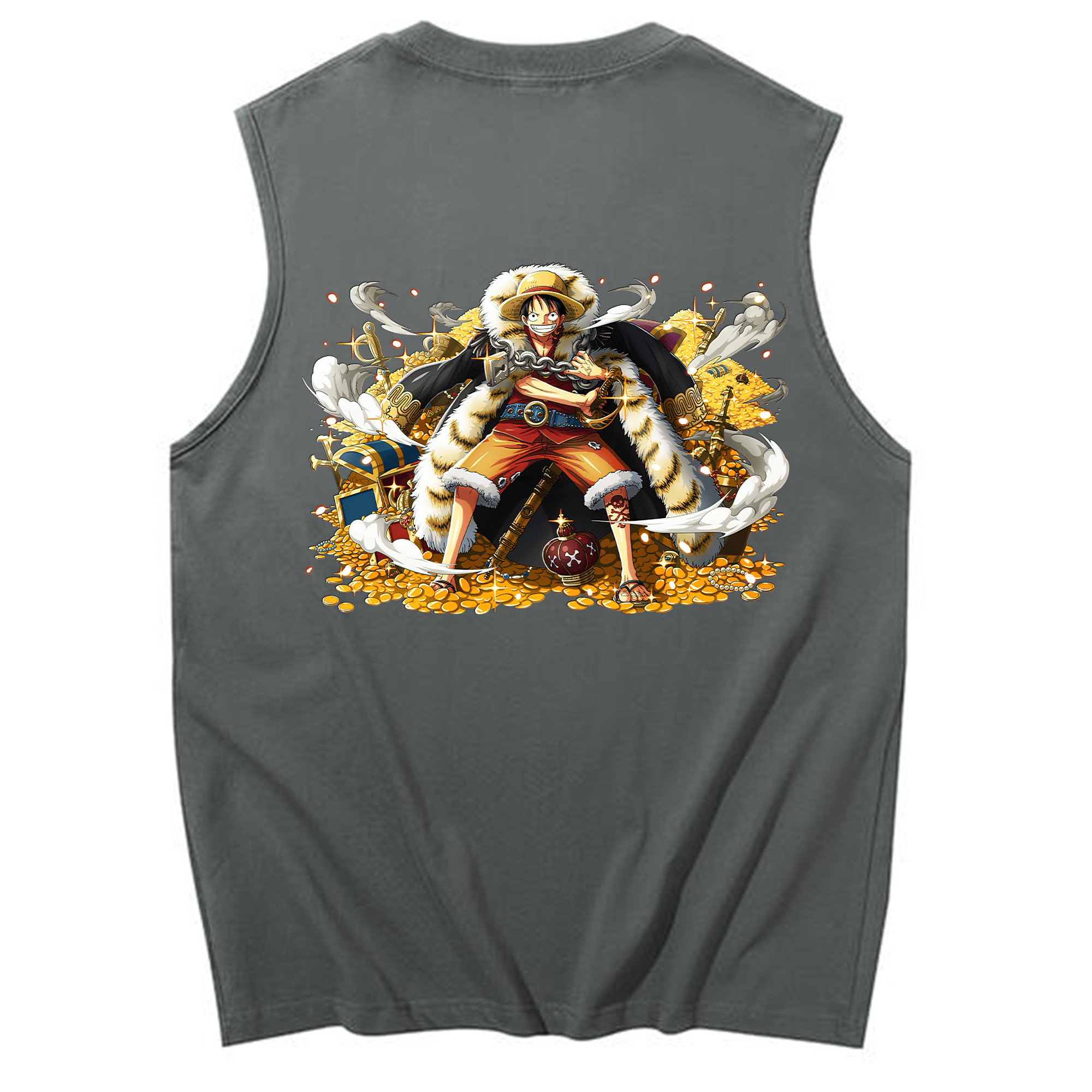 ワンピース モンキー・D・ルフィ ONE PIECE Monkey D. Luffy コットン100％タンクトップ（背面プリント）